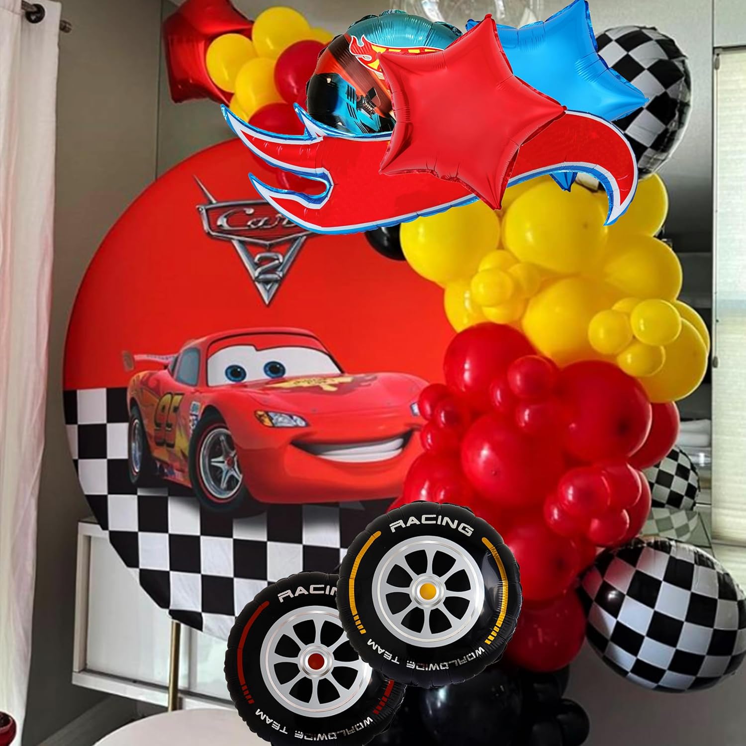 6pcs Hot Car Themed Balloons Birthday Party Decorations