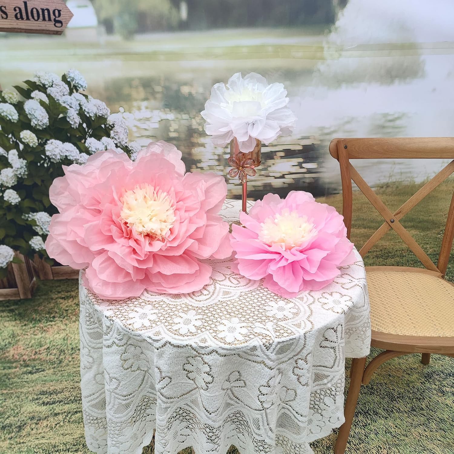 Mybbshower Blush Pink Paper Flowers for Baby Shower Decor