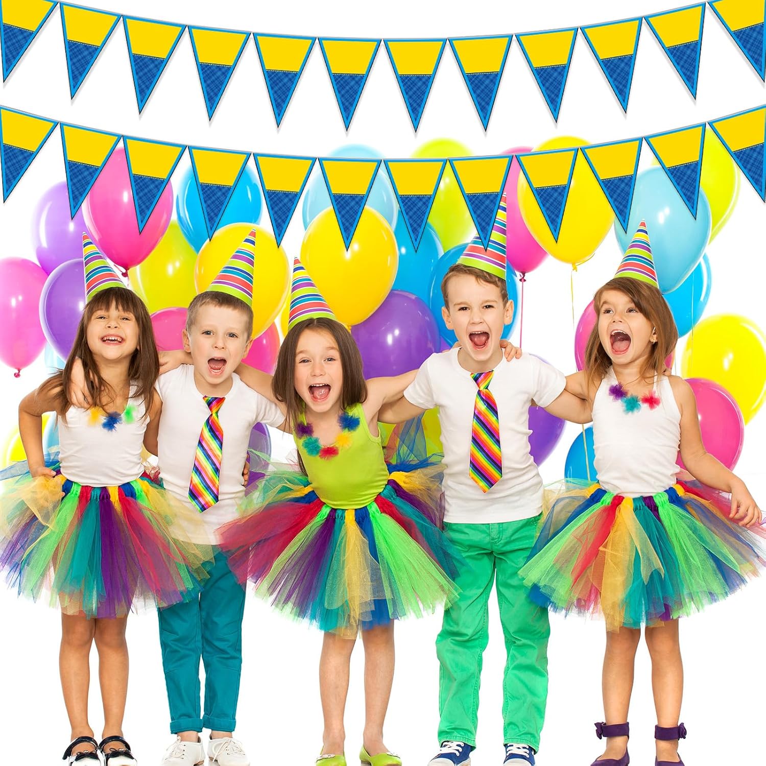 Tiamon 5 Pcs Yellow Big Eyes Birthday Decorations