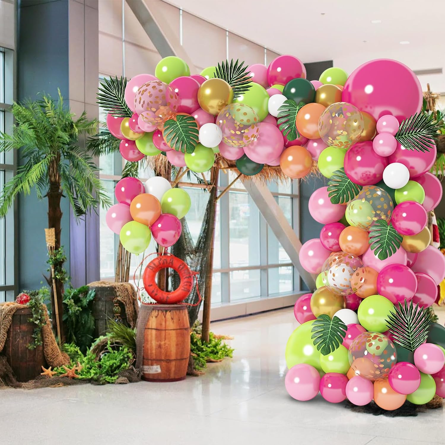 146Pcs Tropical Balloons Garland Arch Kit