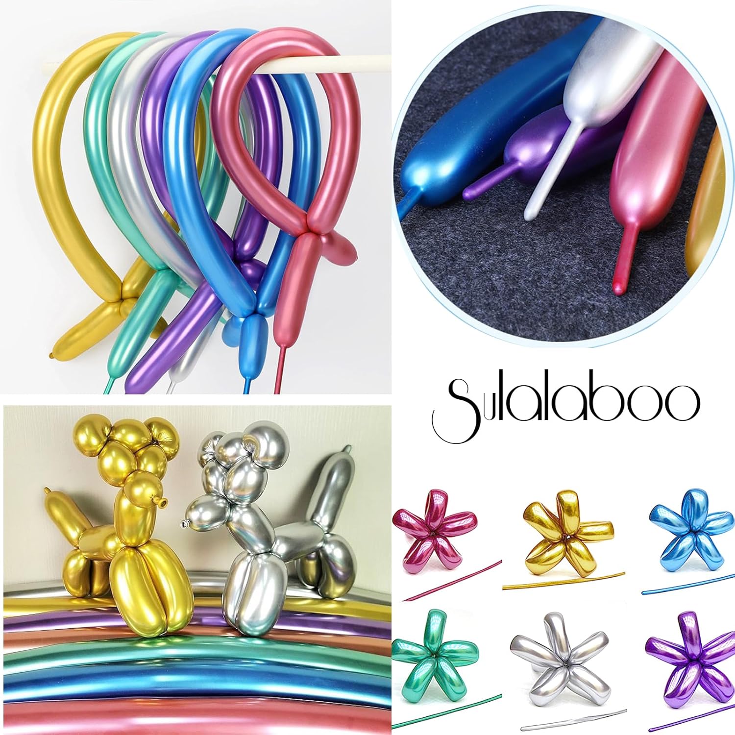 Premium 80pcs Metallic 260 Balloons Multicolored