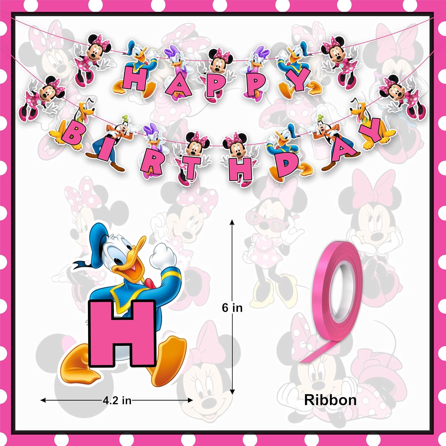 Seyal Mine Mouse Happy Birthday Banner