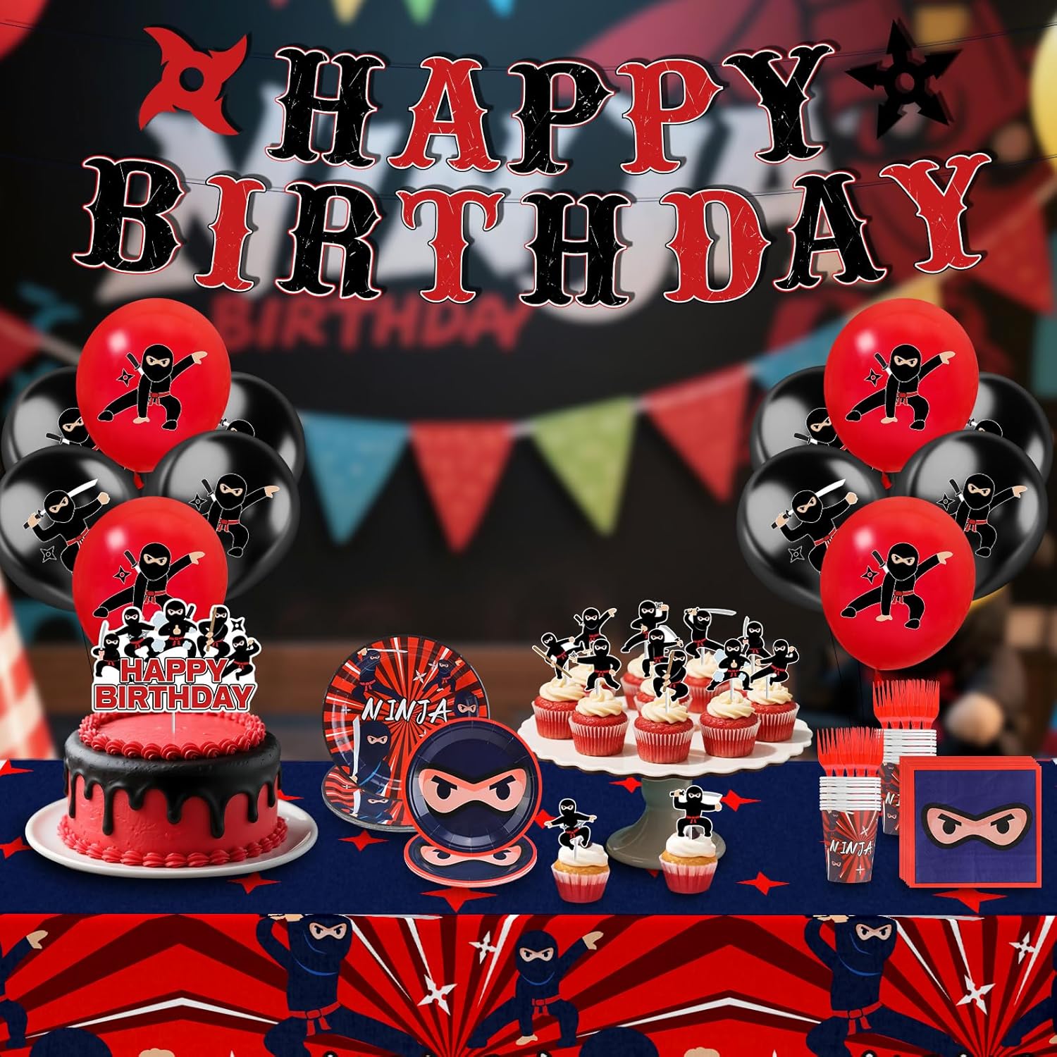 Ninja Birthday Party Decorations Set for Boys