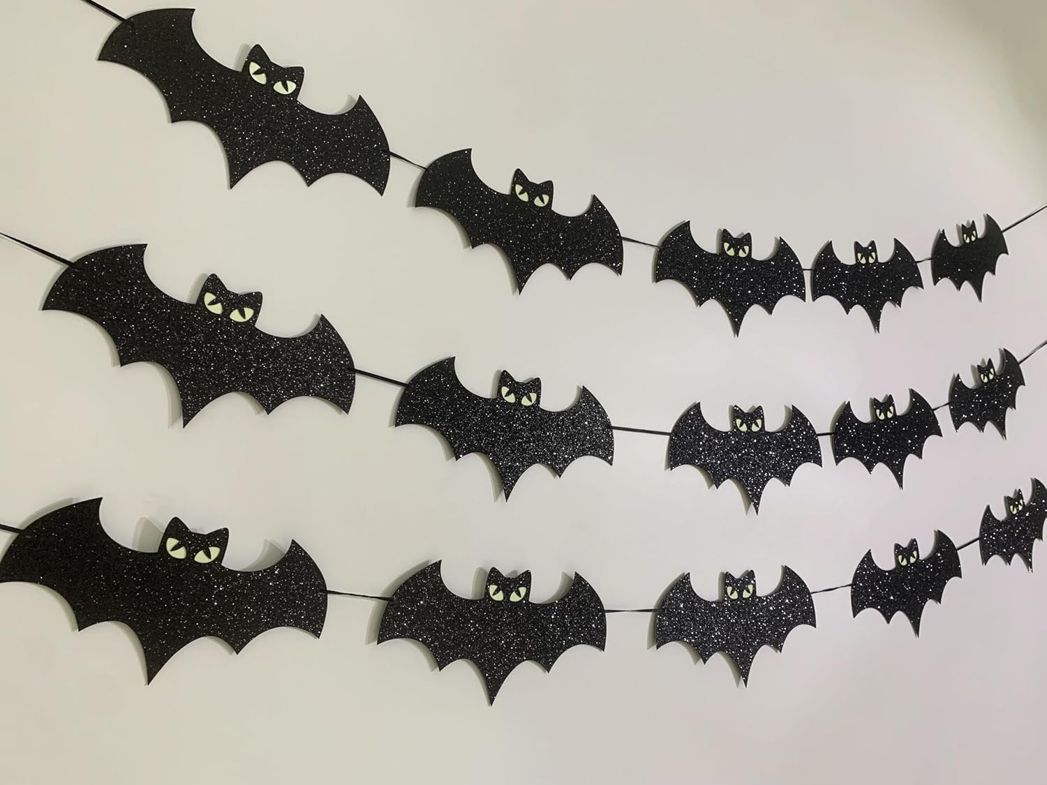 Halloween Glow Eyes Bats Banner Set