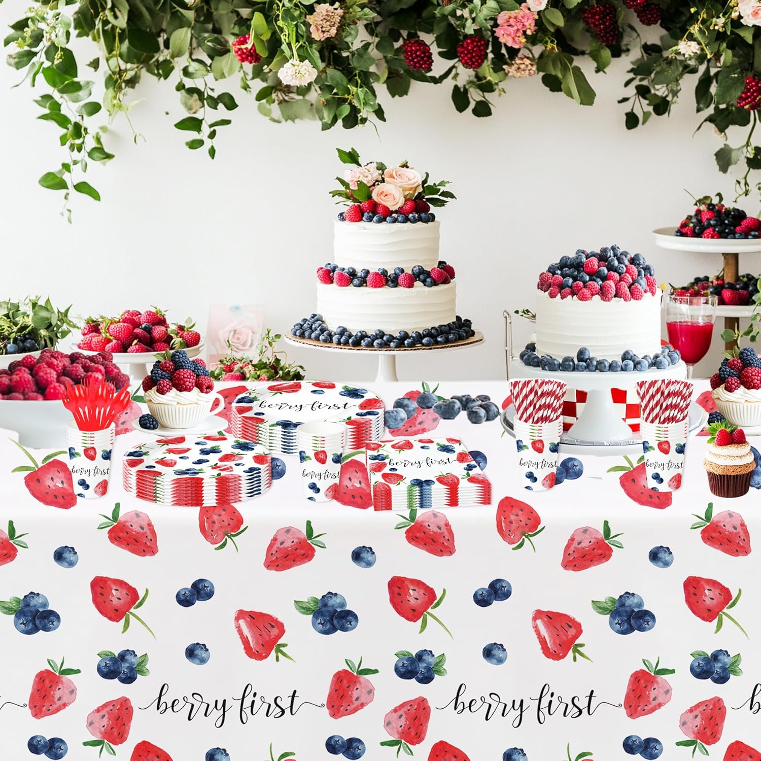 Berry First Birthday Tablecloth Set 3 Pack