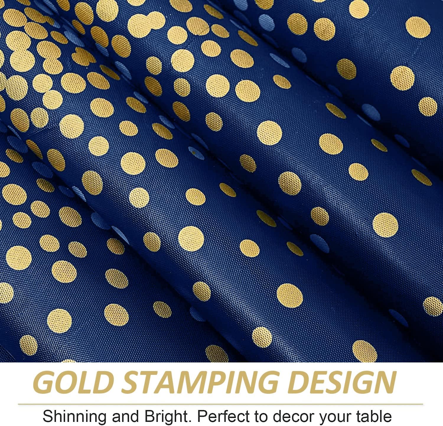 2 Pack Navy Blue Dot Confetti Tablecloths for Parties
