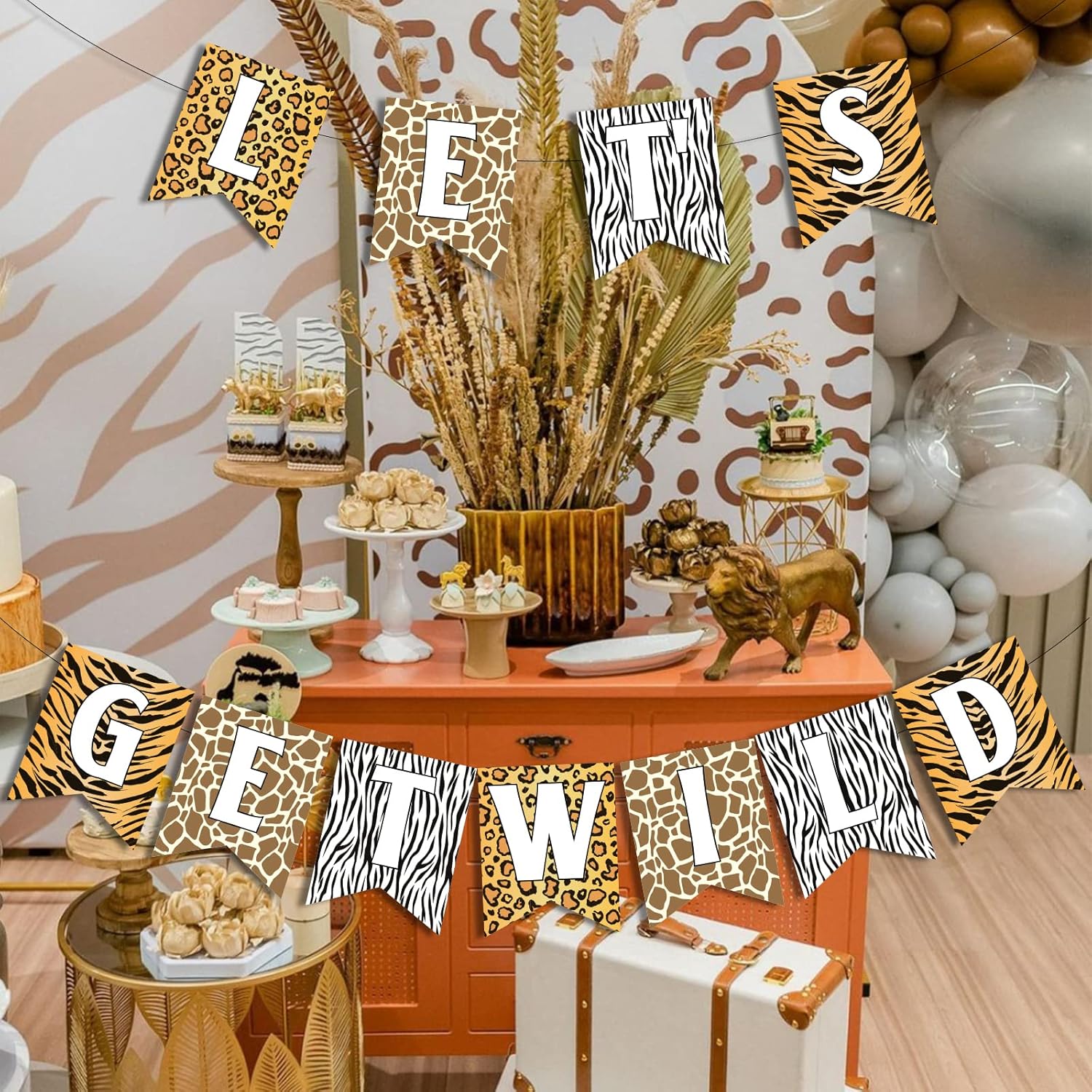 Wild Animal Banner for Jungle Party Decorations