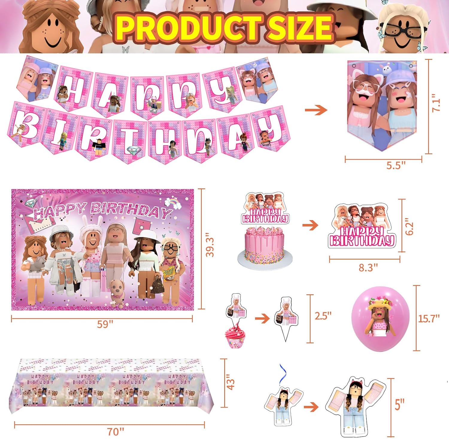 Birthday Party Decor Set - Happy Birthday Supplies Included