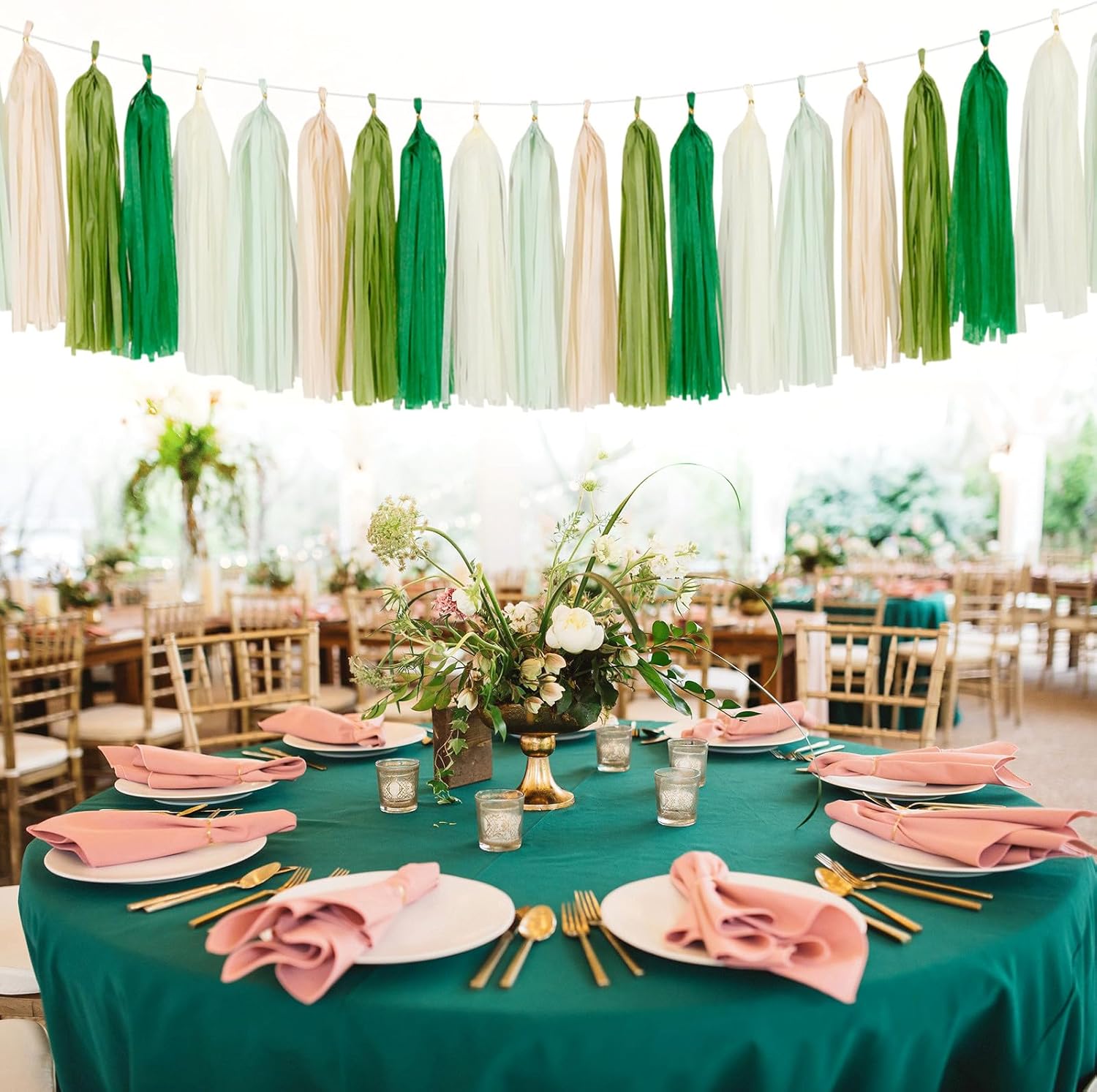 Sage Olive Green Champagne Gold Party Decorations 30pcs