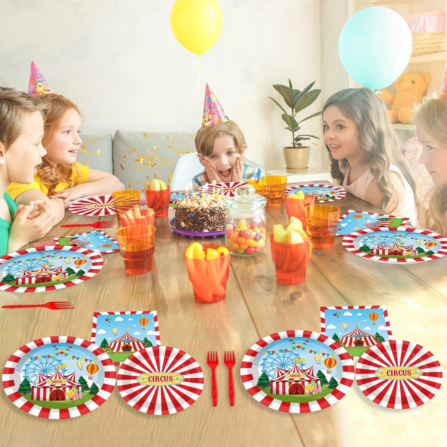 Circus Party Tableware Set 200pcs Serves 50