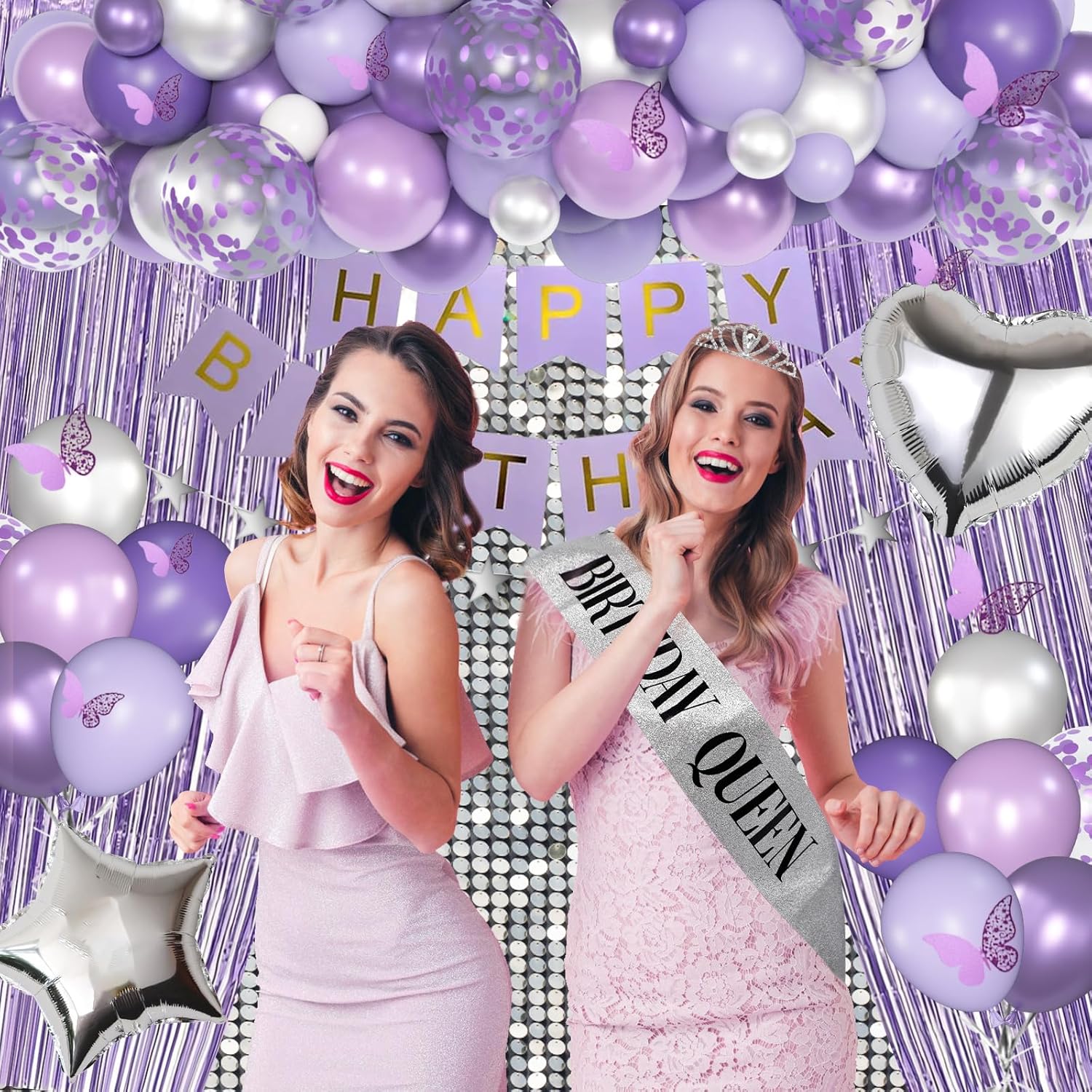 Lavender Purple Birthday Decorations for Women Girls