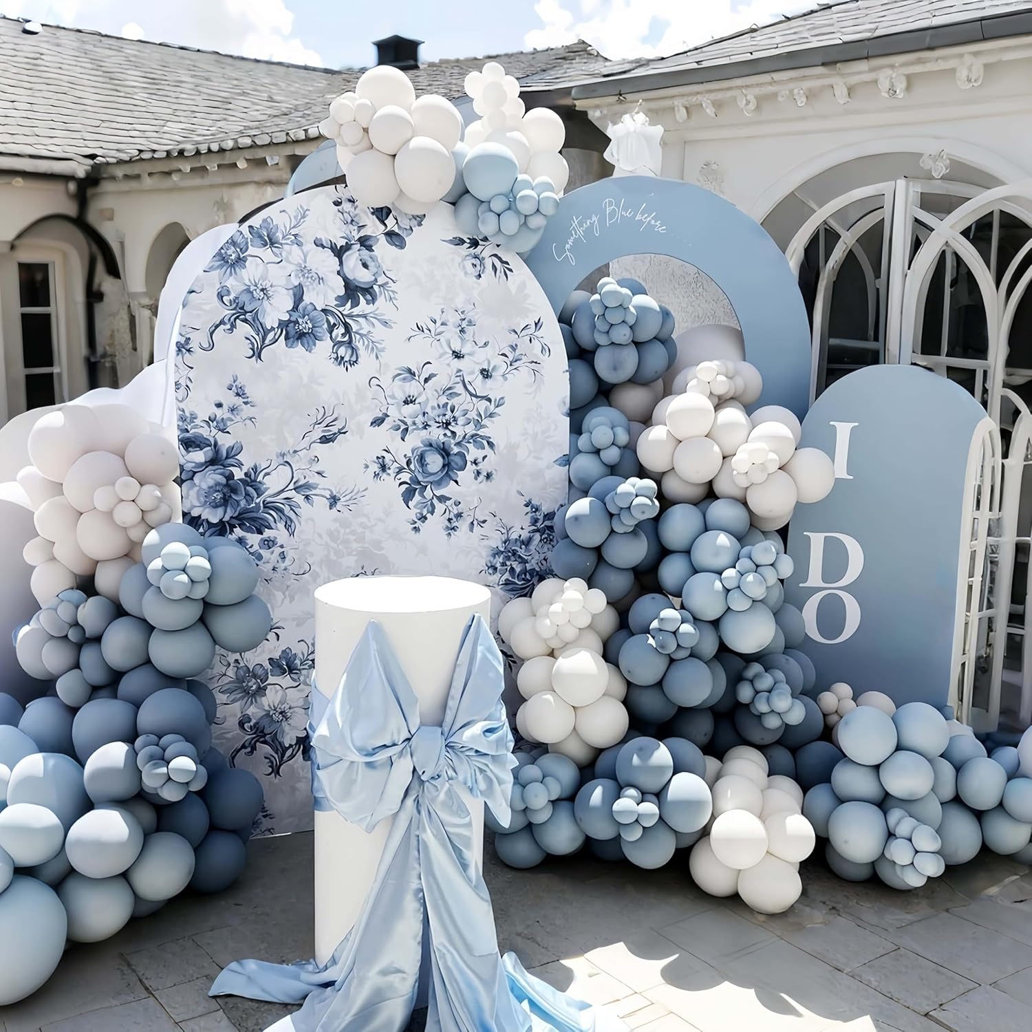 Dusty Blue Balloons Arch Kit with 134 pcs