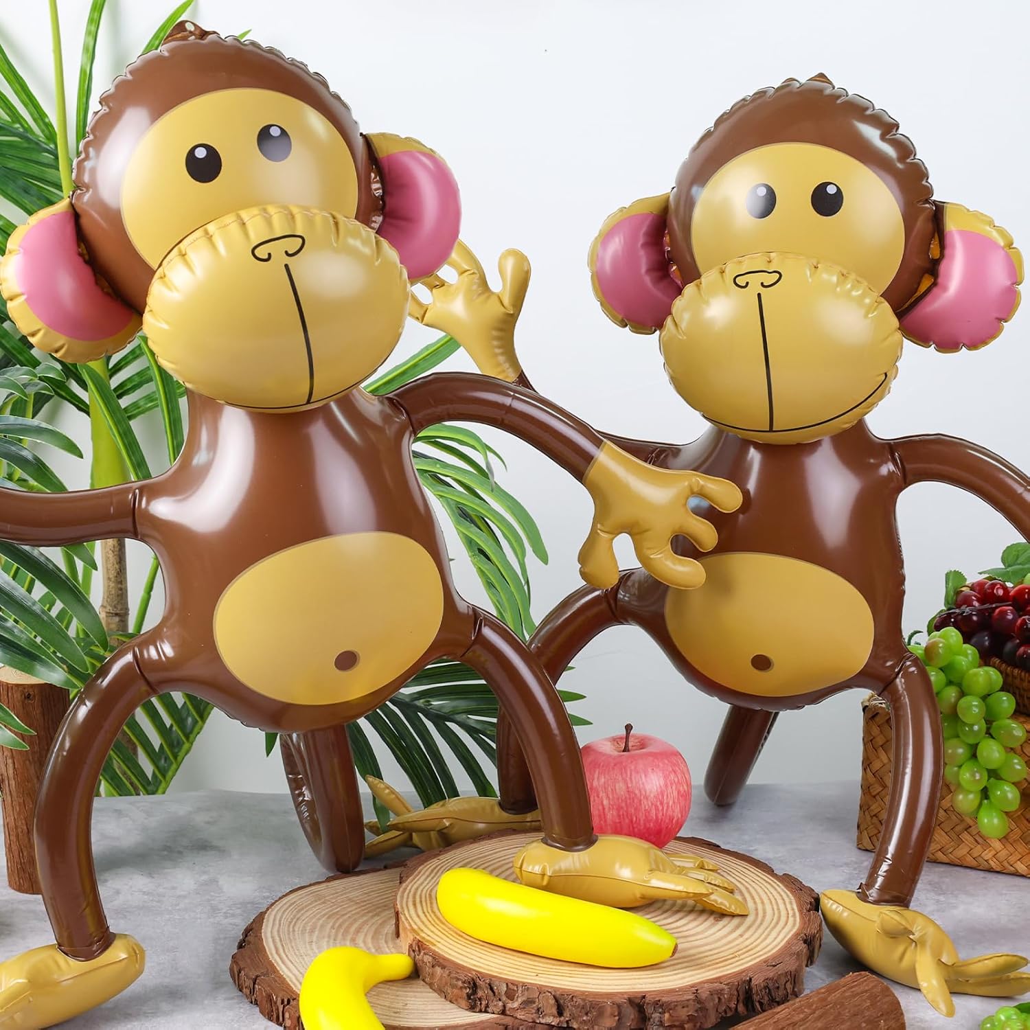 FUTUREPLUSX 3PCS Inflatable Monkeys Birthday Decorations