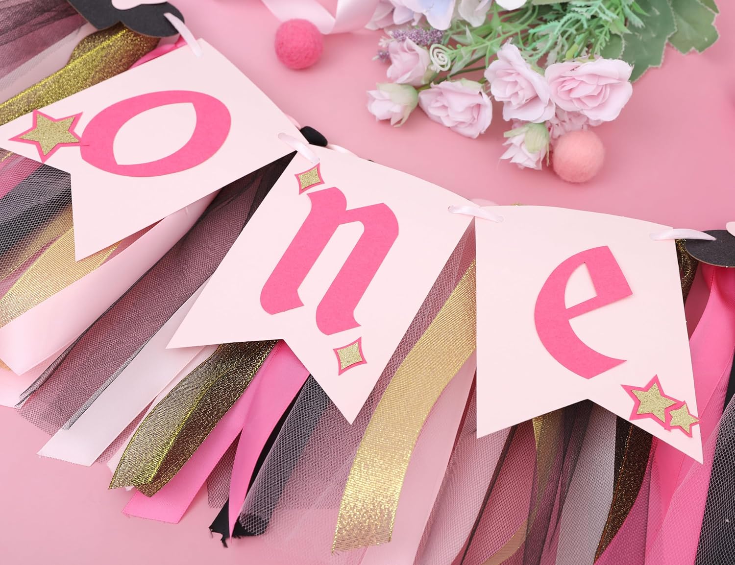 Minnie Mouse High Chair Banner for 1st Birthday