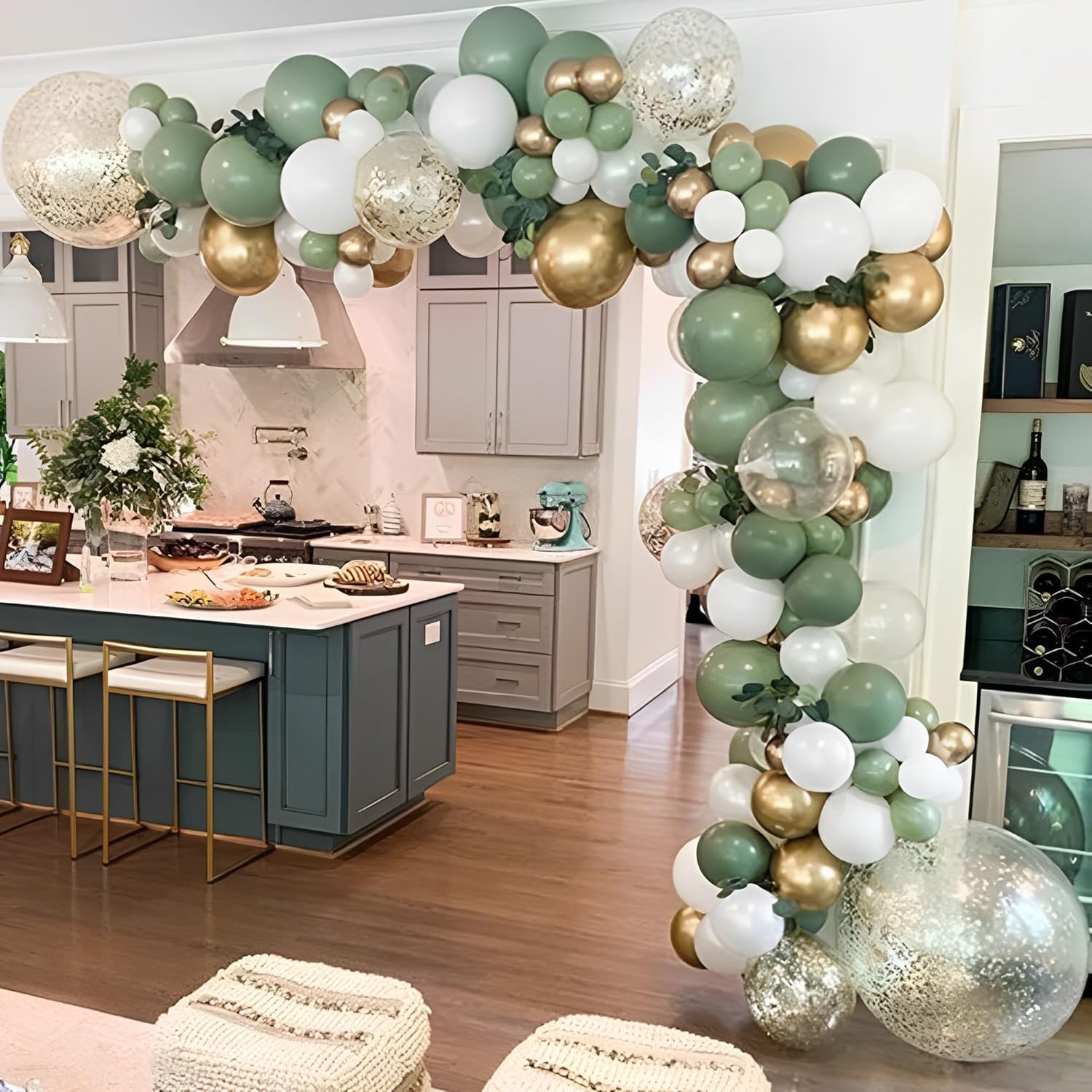 137PCS Sage Green Balloon Garland Arch Kit