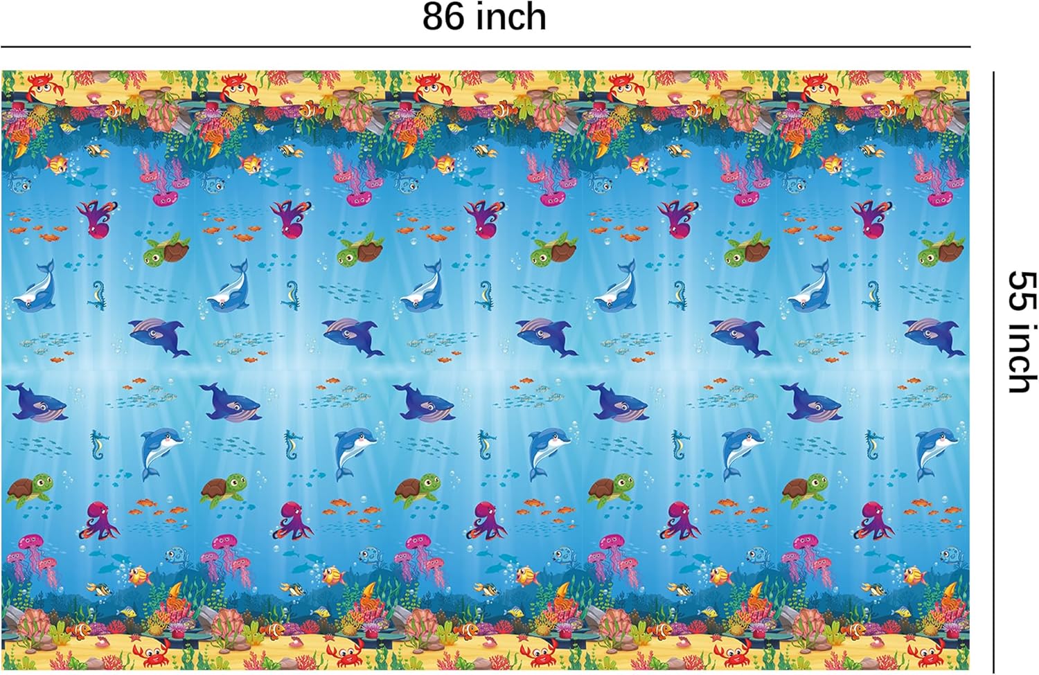 Under The Sea Party Decorations Tablecloth 3Pcs