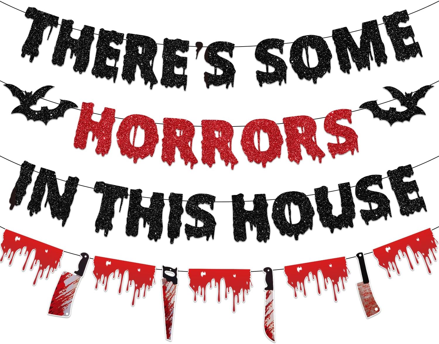 Biswiter Halloween Horror House Banner Decorations