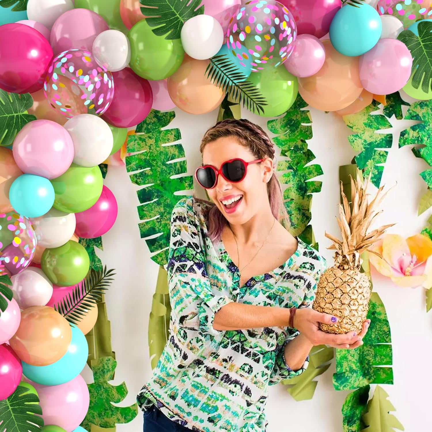 Amandir 140PCS Tropical Balloons Arch Garland Kit