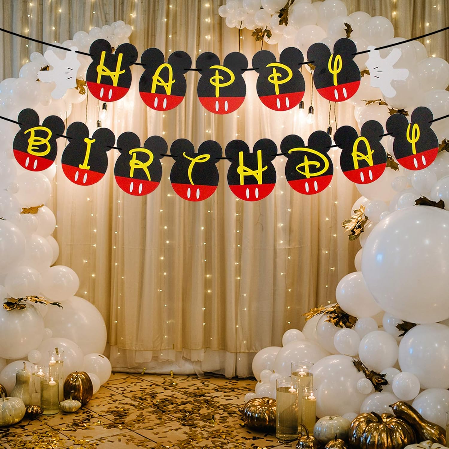 Mouse Happy Birthday Banner for Kids Party Decorations