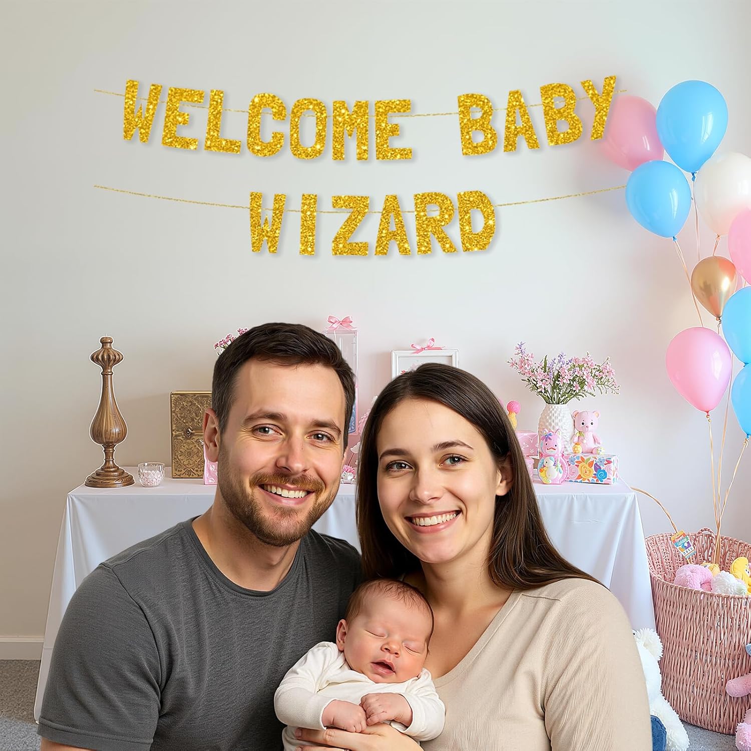 Meowoo Magical Wizard Theme Decor Gold Banner