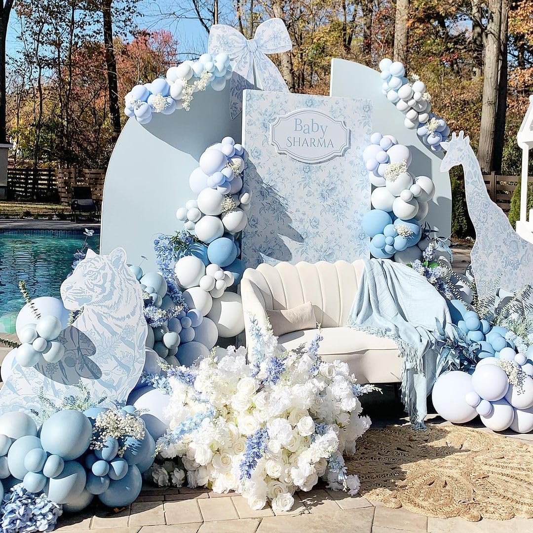 Dusty Blue Balloons Arch Kit with 134 pcs
