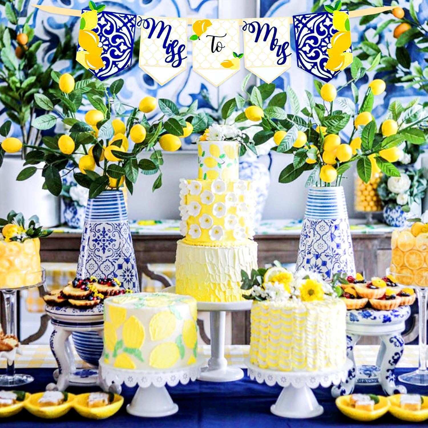 Lemon Themed Miss to Mrs Sign Banner