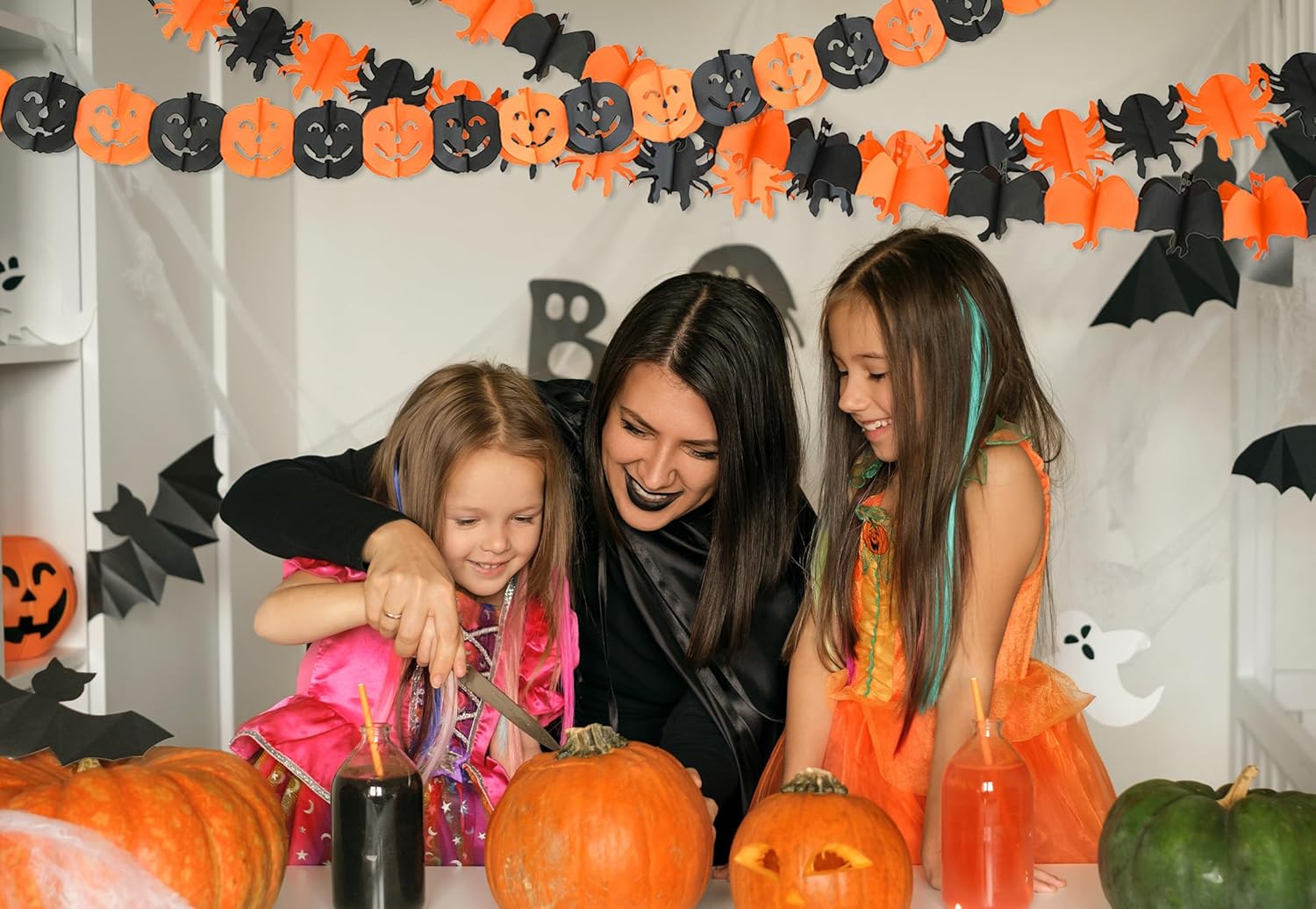 3D Halloween Pumpkin Bat Spider Hanging Decor Banners