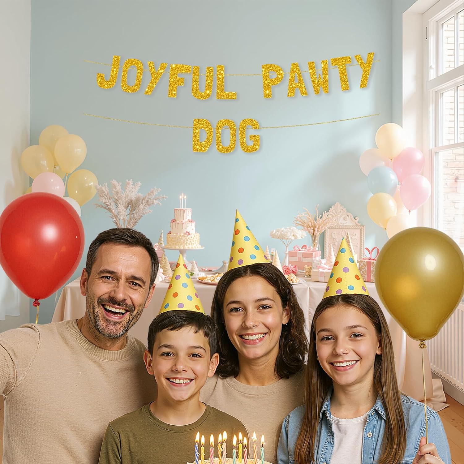 Meowoo Joyful Pawty Dog Decor Banner