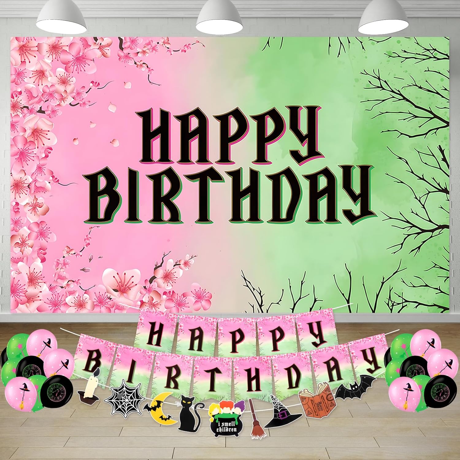 Witch Party Decorations Banner Birthday Backdrop 5x33 FT