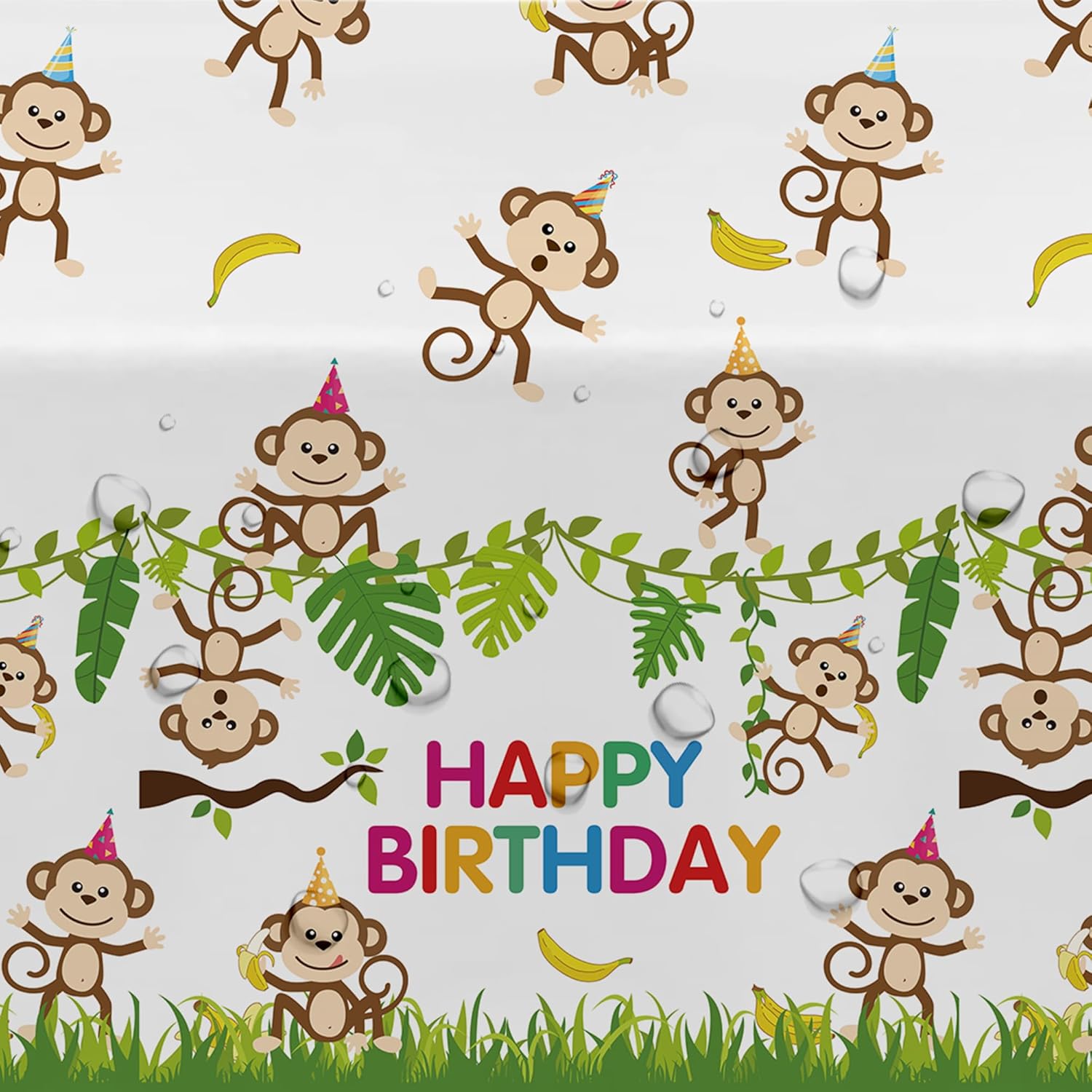 Monkey Birthday Decorations Tablecloth 3 Pack