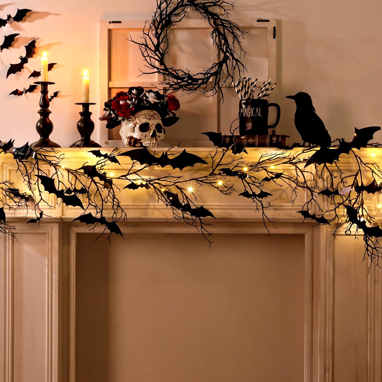 Gothic Halloween Banner with LED Lights