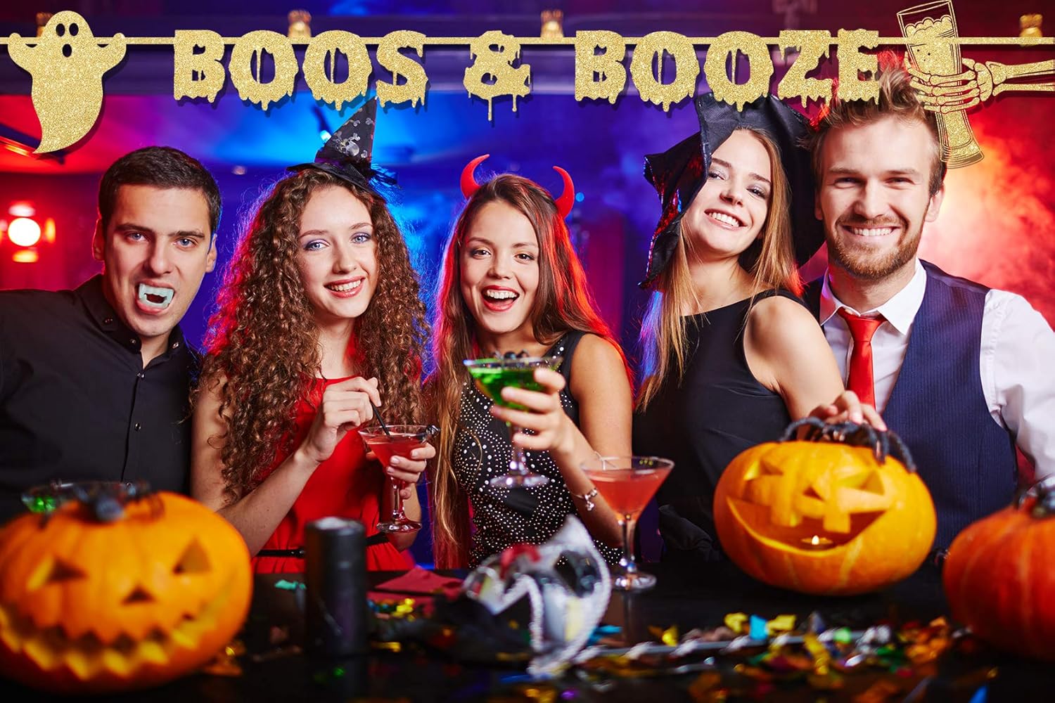 Bestus Boos Booze Halloween Banner for Adults