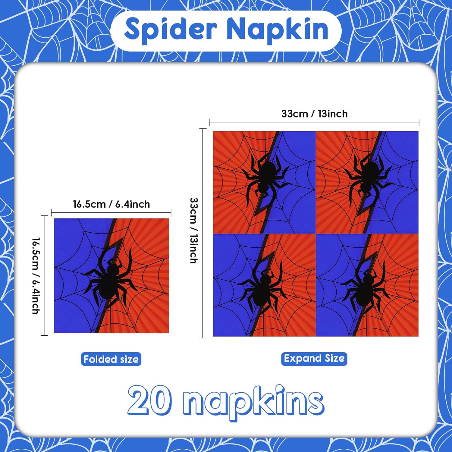 Spider Themed Recycled Paper Napkins
