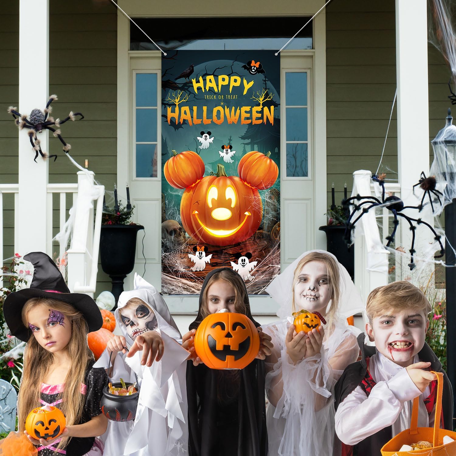 Halloween Mouse Pumpkin Banner - Large Door Cover Decor