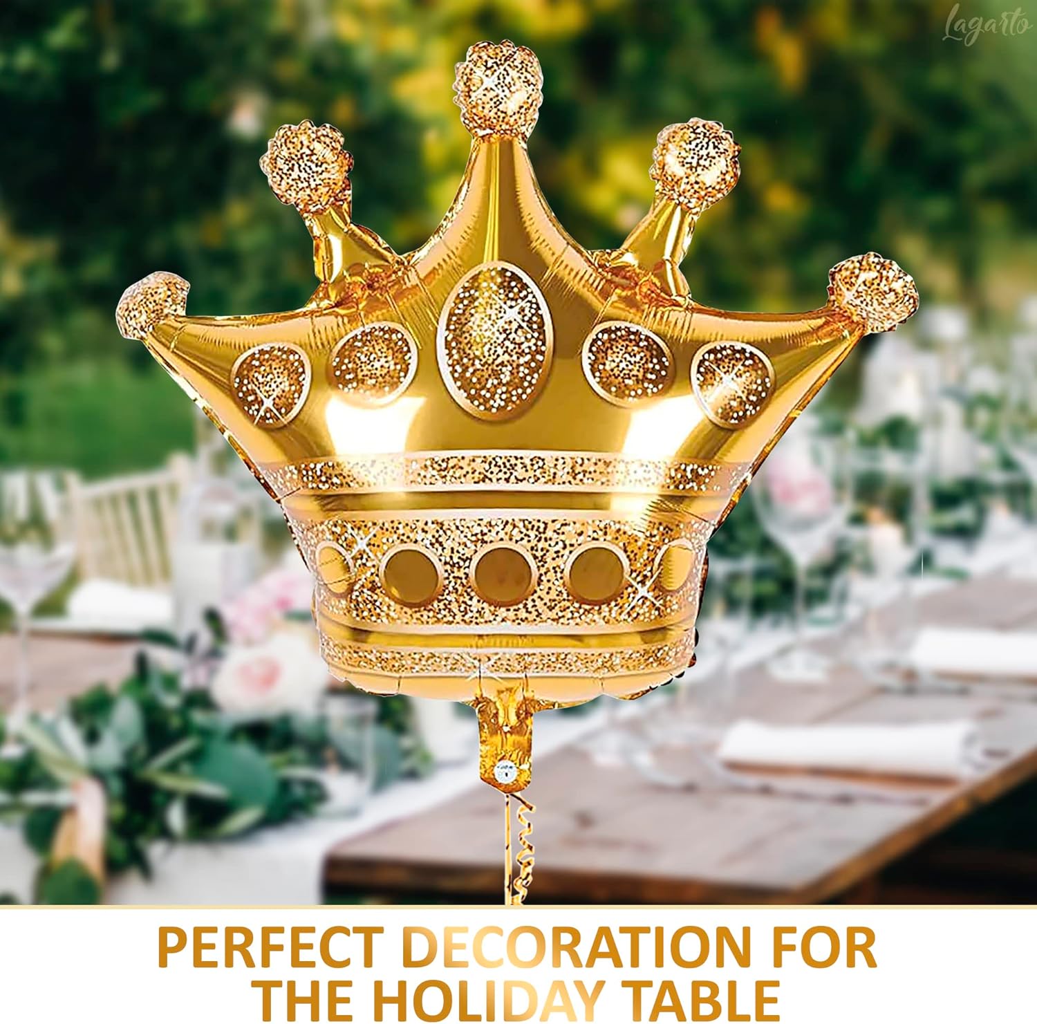 3 Pcs Gold Foil Crown Balloons for Birthday Parties