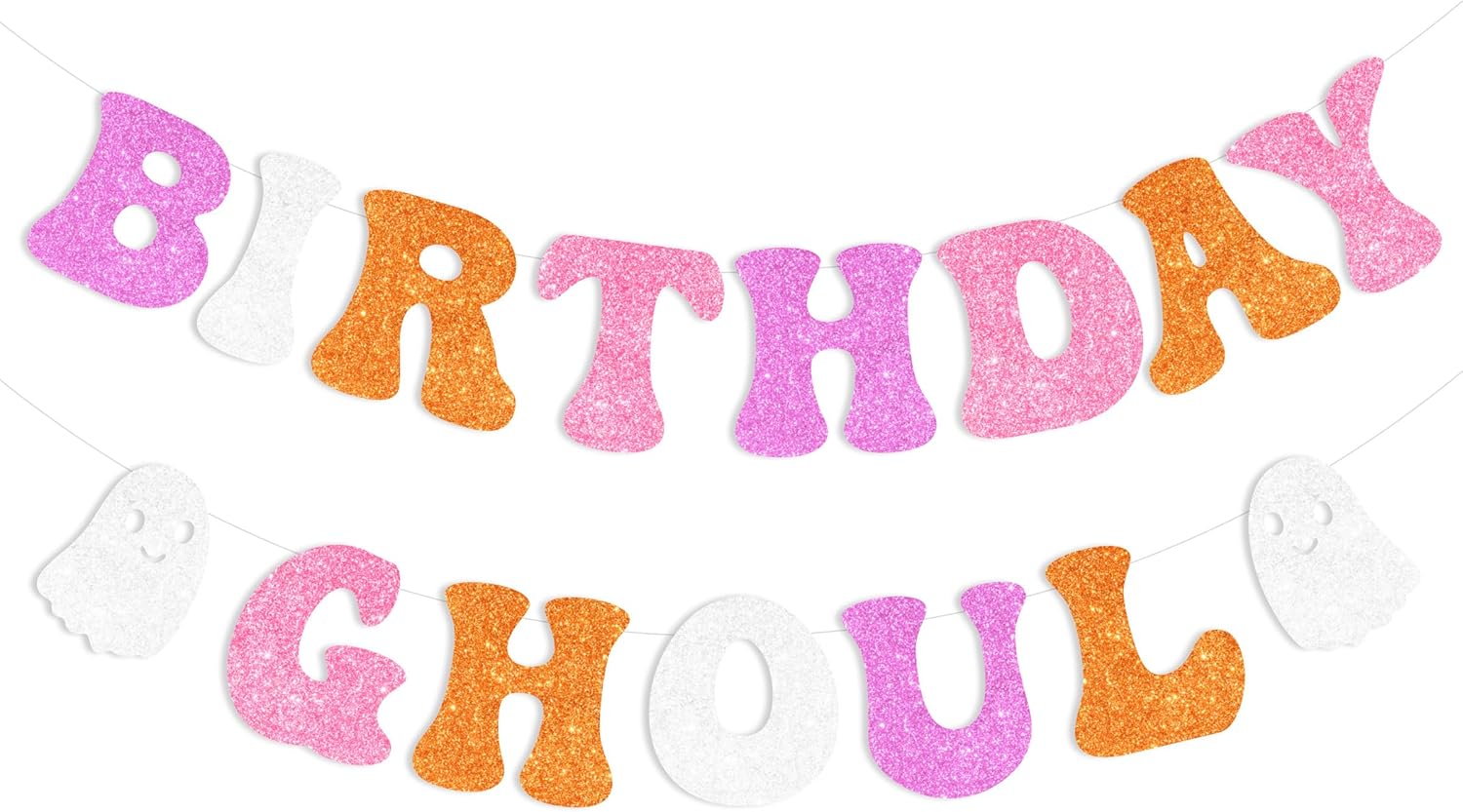 Sursurprise Retro Halloween Ghost Banner Decorations for Birthday Parties