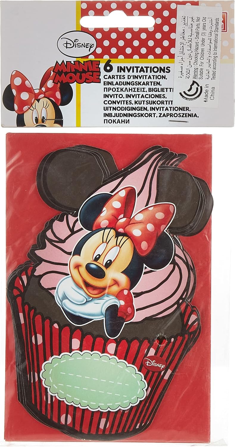 Disney Minnie Mouse Party Invitations 6 Pack