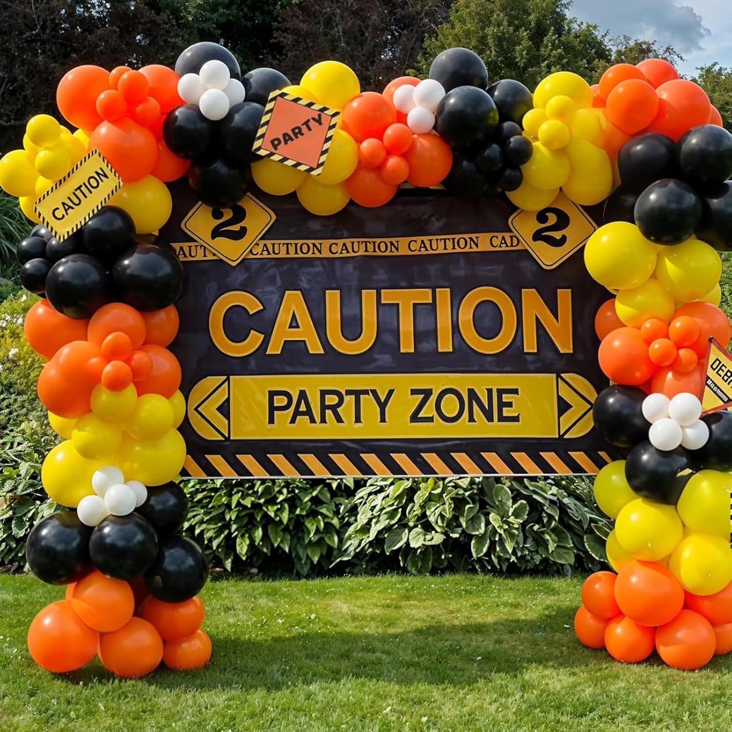 Construction Party Balloon Garland Kit with Truck Foil Balloon