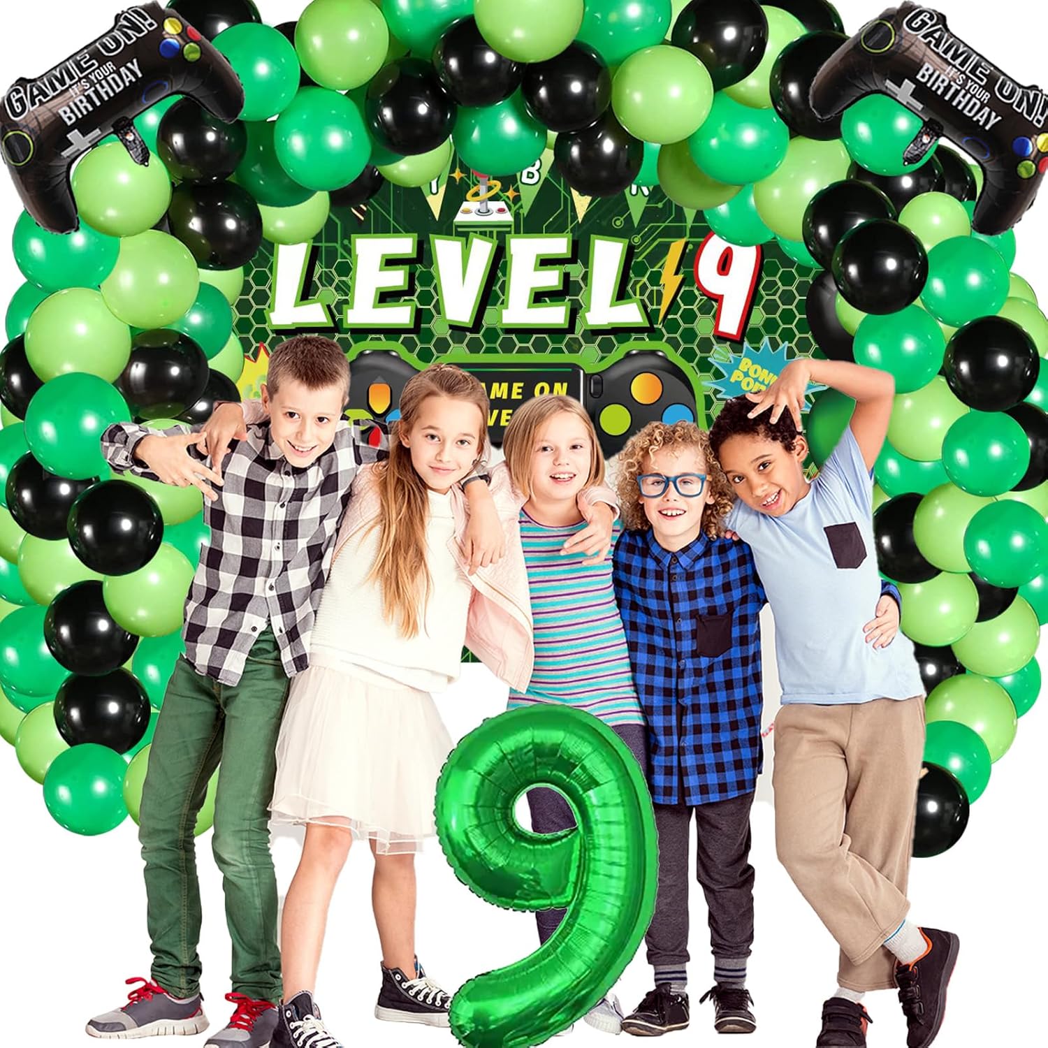 90PCS 9th Birthday Video Game Decorations for Boys