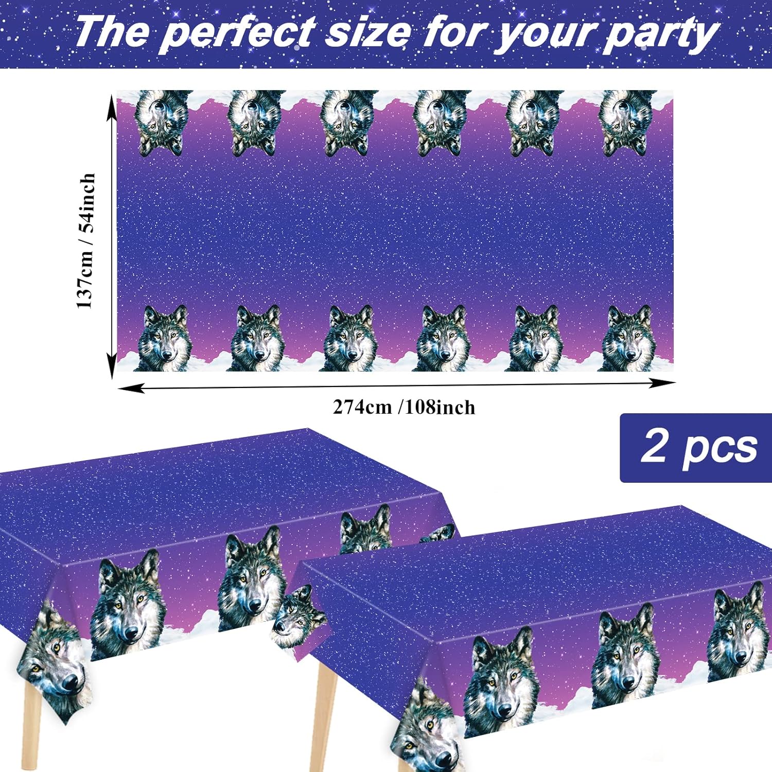 24 Guests Wolf Birthday Party Tableware Set