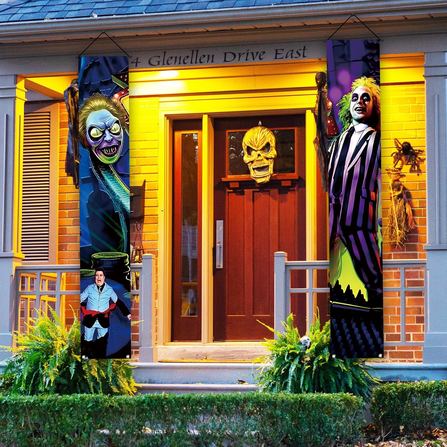 Scary Creepy Halloween Porch Banner Welcome Sign Decorations 12x71