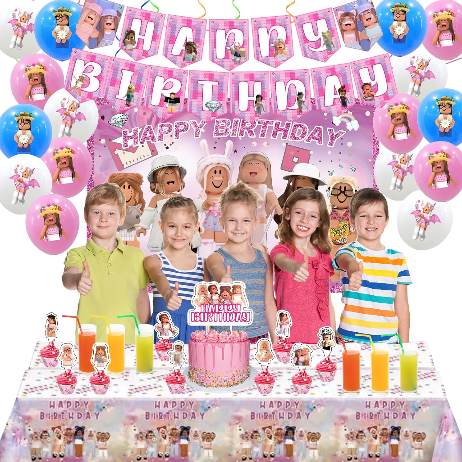 Birthday Party Decor Set - Happy Birthday Supplies Included