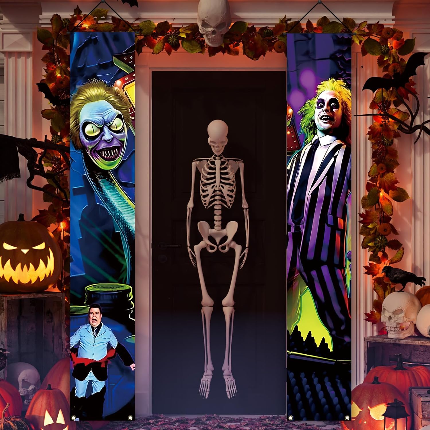 Scary Creepy Halloween Porch Banner Welcome Sign Decorations 12x71