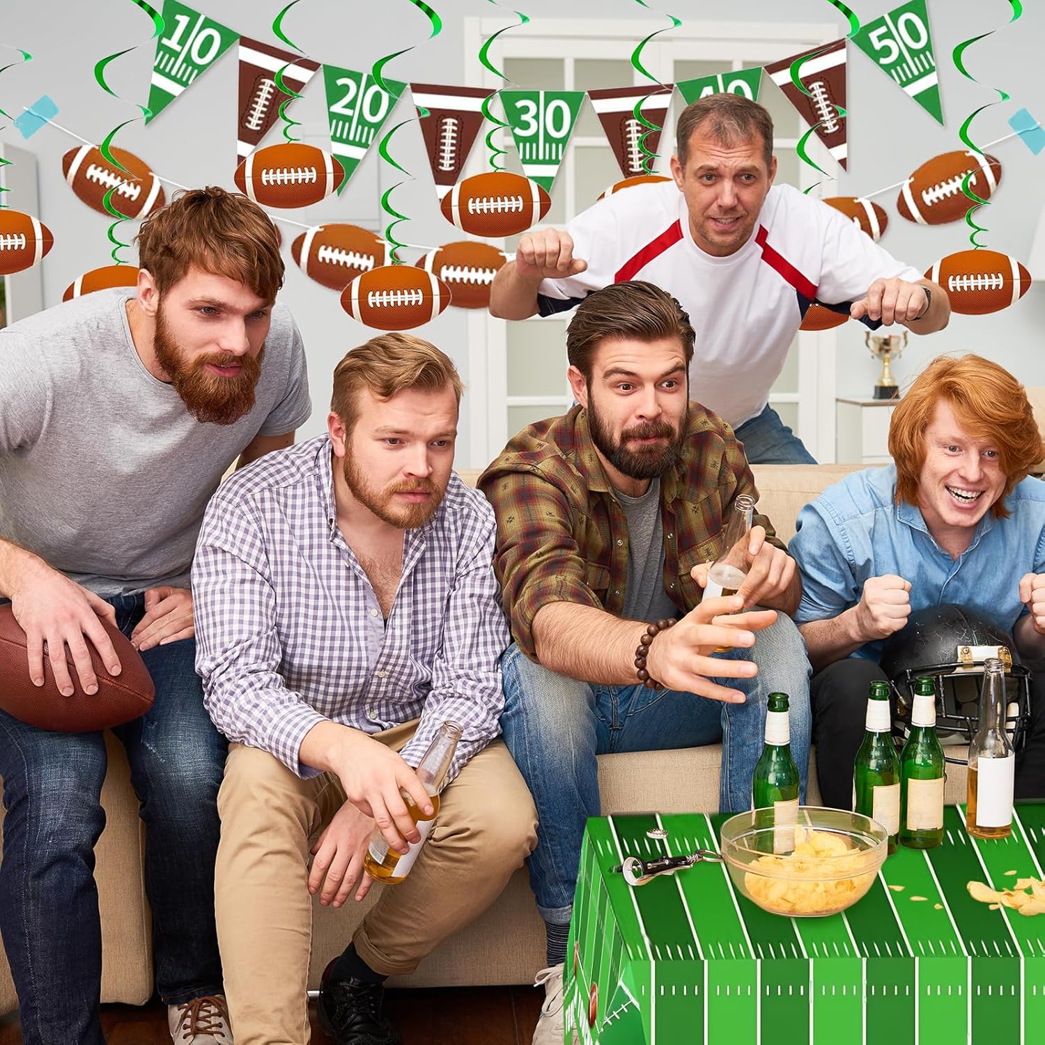 7 Serving Football Party Decorations Set
