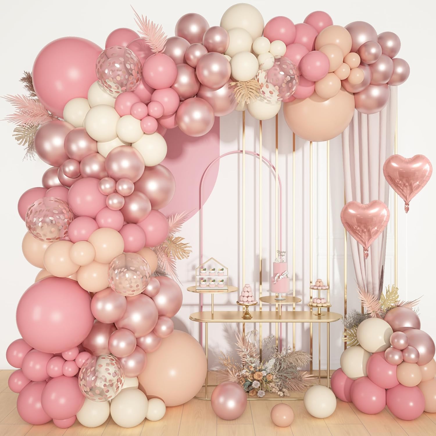 Ouddy Life Dusty Pink Balloon Arch Kit for Weddings and Parties