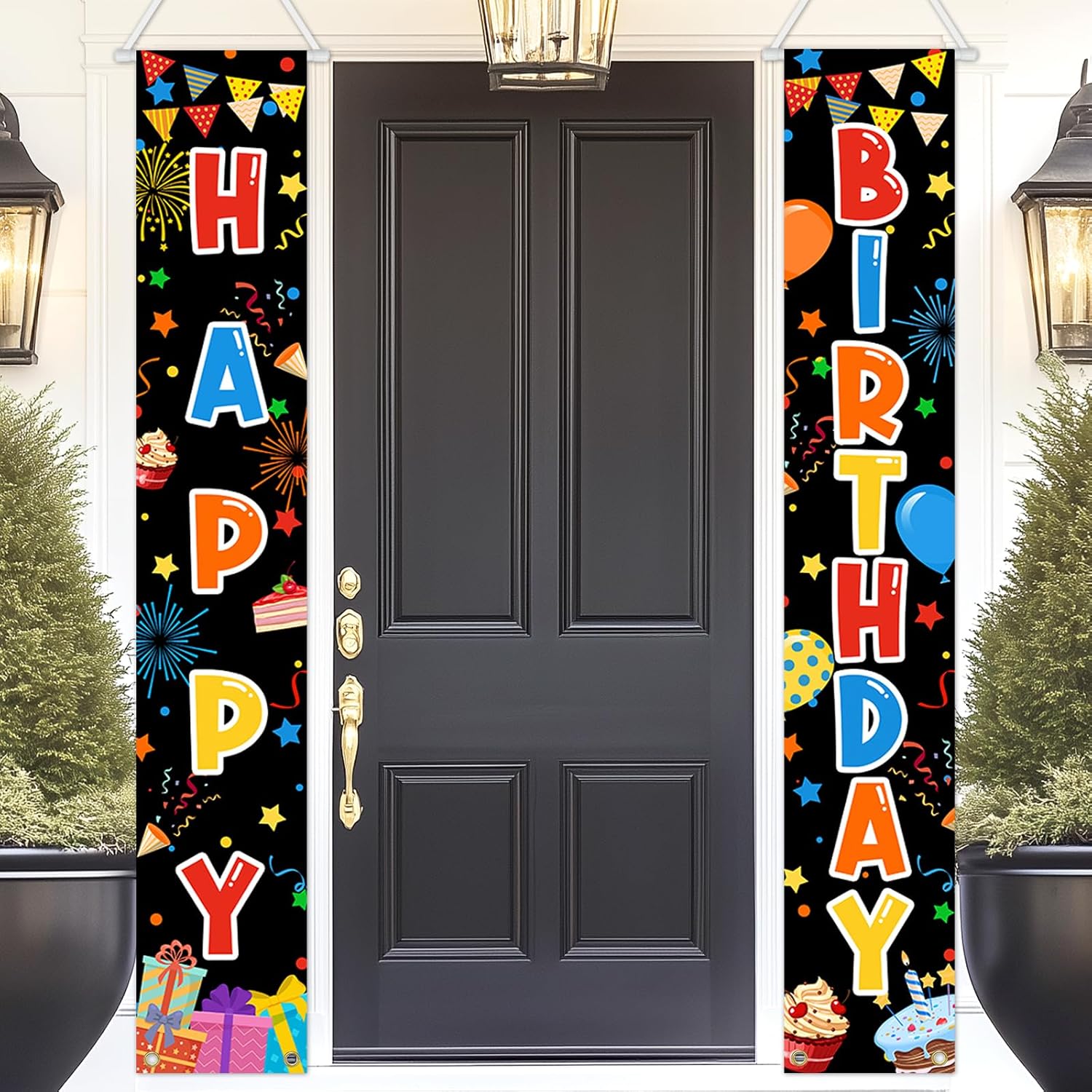 Avezano Happy Birthday Banner 2 Pcs Kids Party Decor
