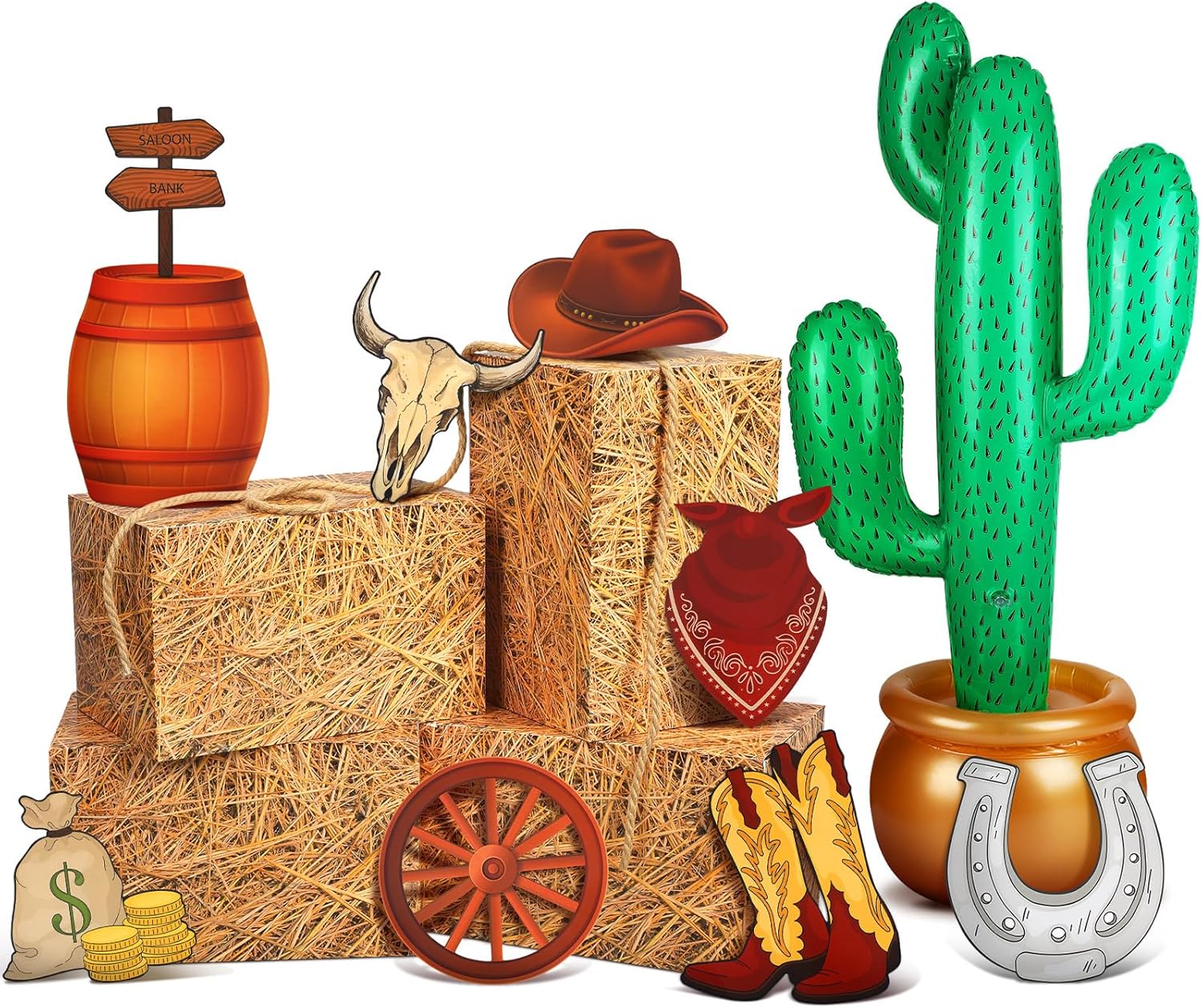 14 Pcs Western Cowboy Party Decorations Set