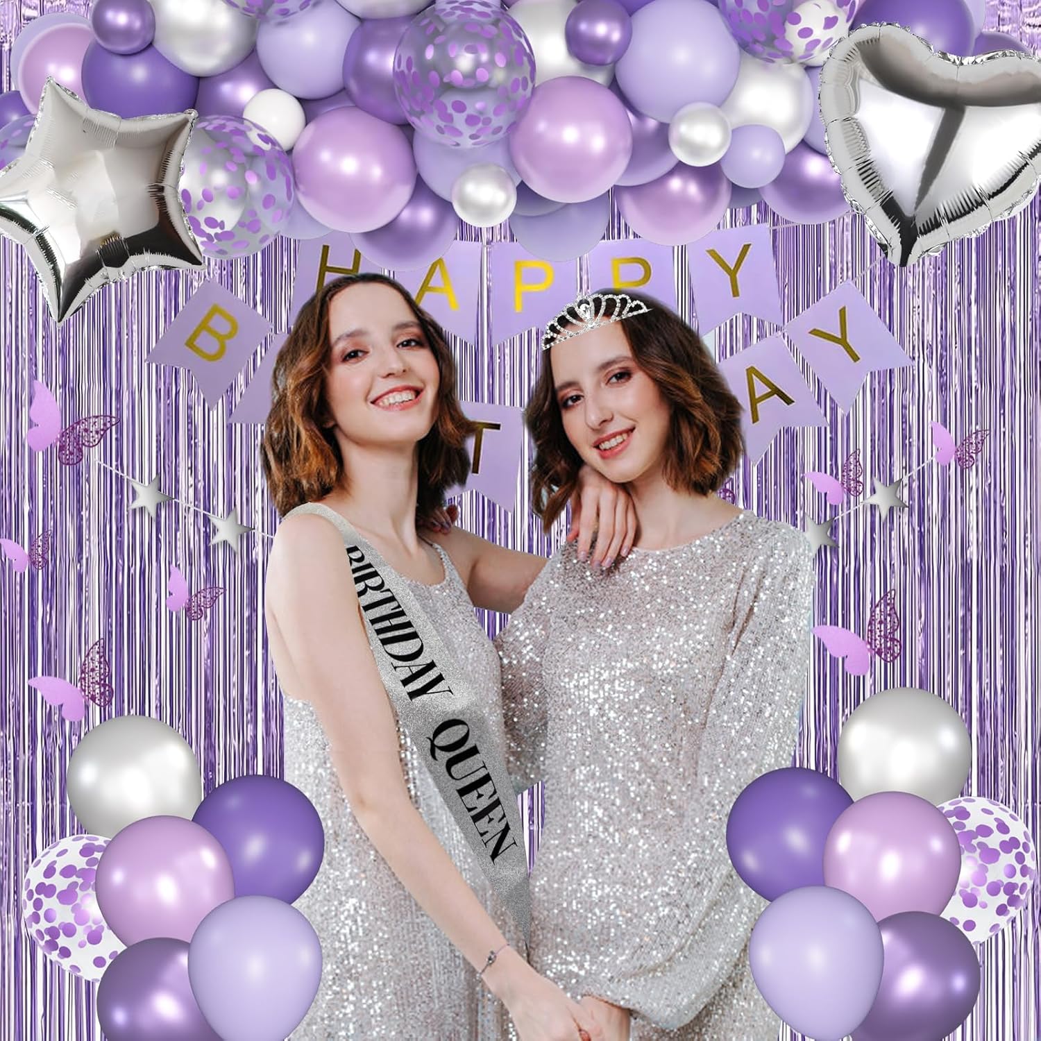 Lavender Purple Birthday Decorations for Women Girls