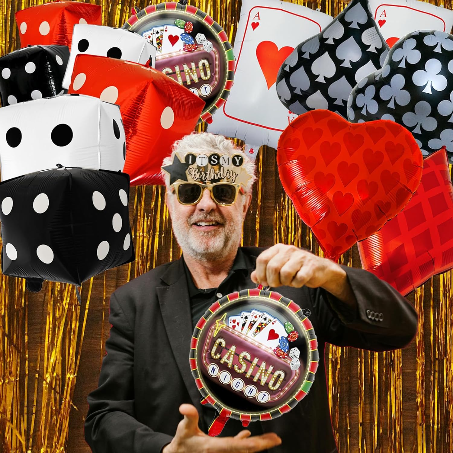 Casino Themed Balloons for Party Decorations 14 Pcs