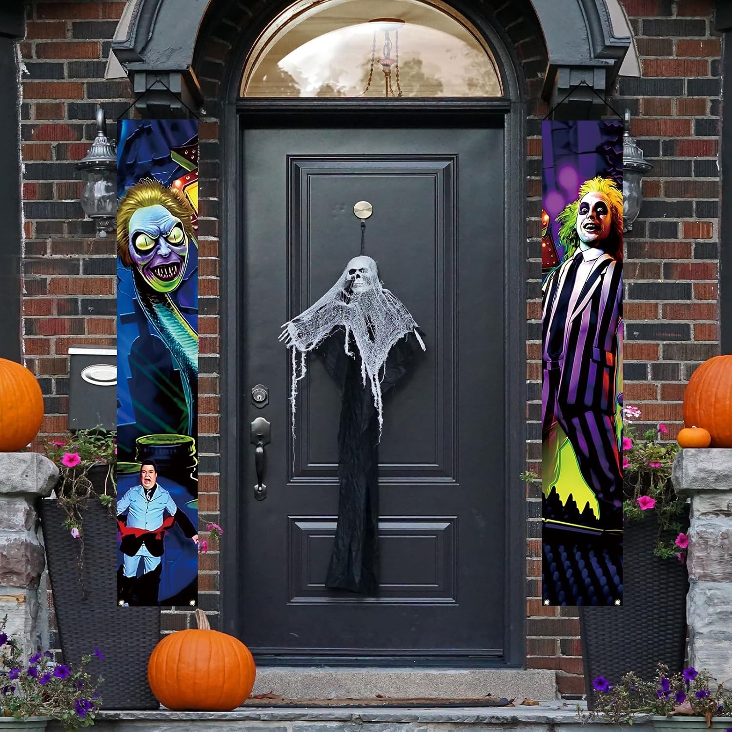 Scary Creepy Halloween Porch Banner Welcome Sign Decorations 12x71